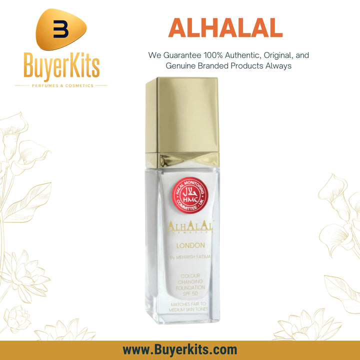 ALHALAL COSMETICS COLOR CHANGING FOUNDATION SPF 50 – ADAPTIVE SHADE MAKEUP FOUNDATION WITH SUN PROTECTION