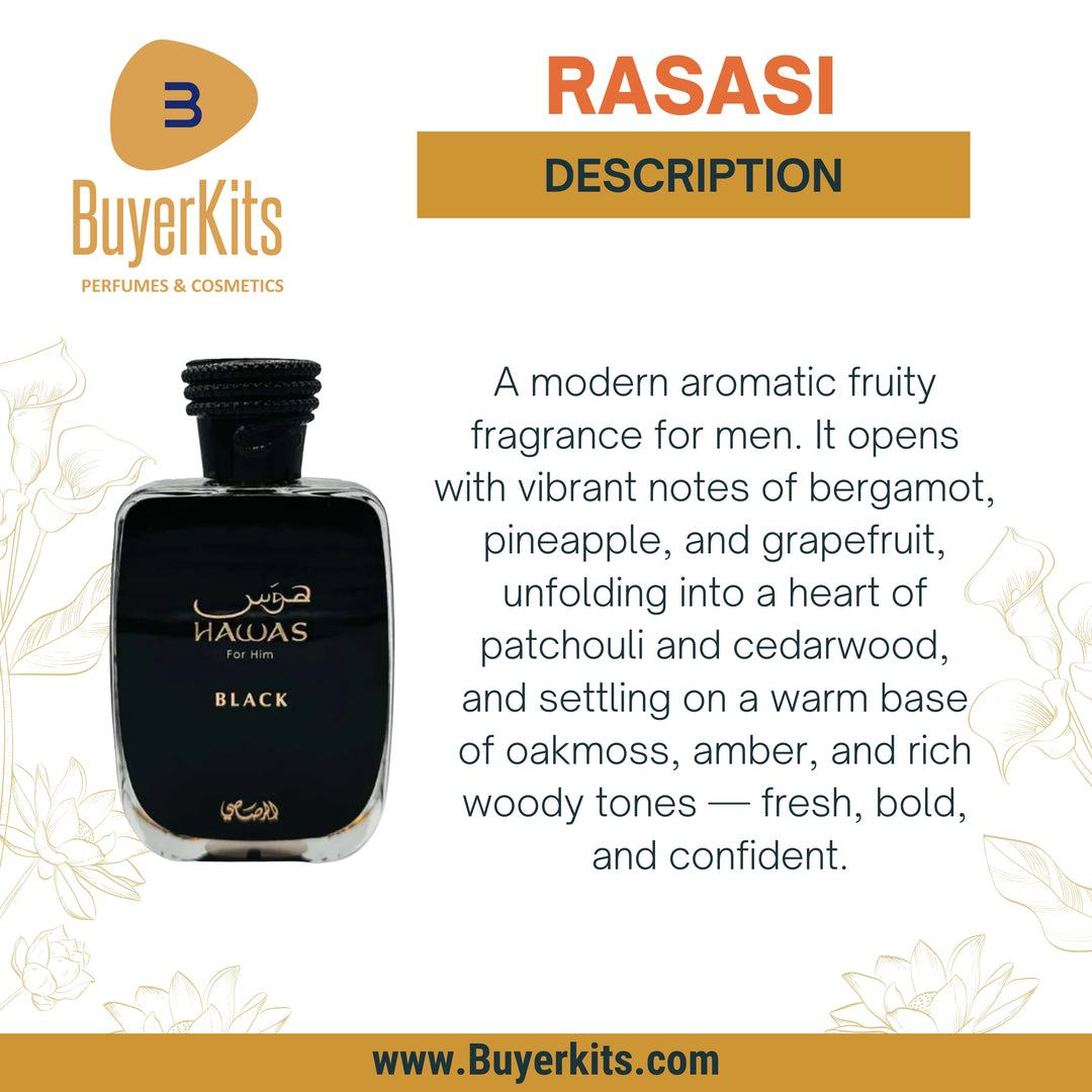 RASASI HAWAS BLACK FOR HIM EDP 100ML