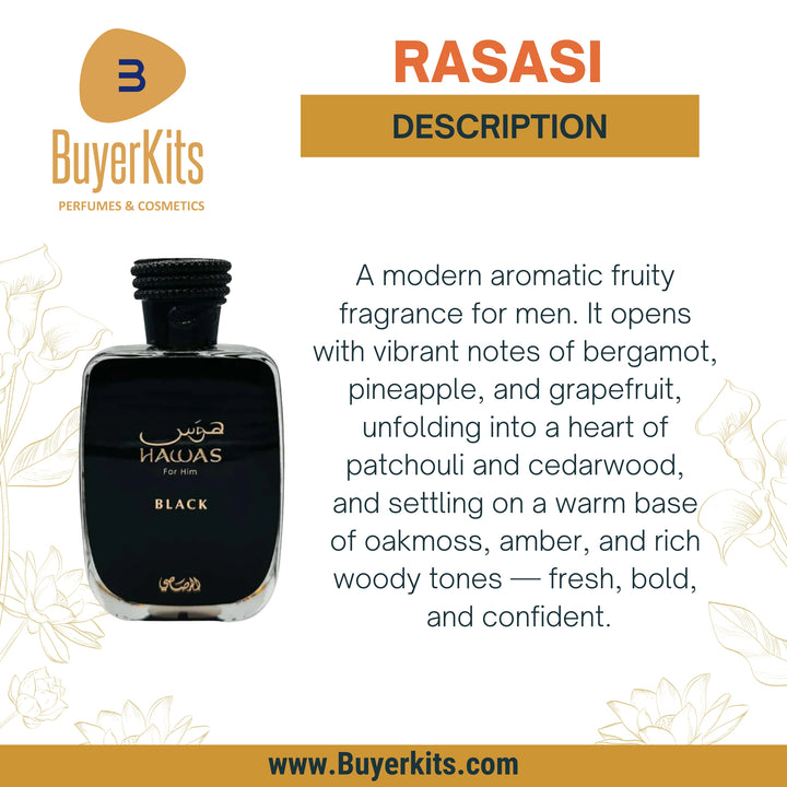 RASASI HAWAS BLACK FOR HIM EDP 100ML