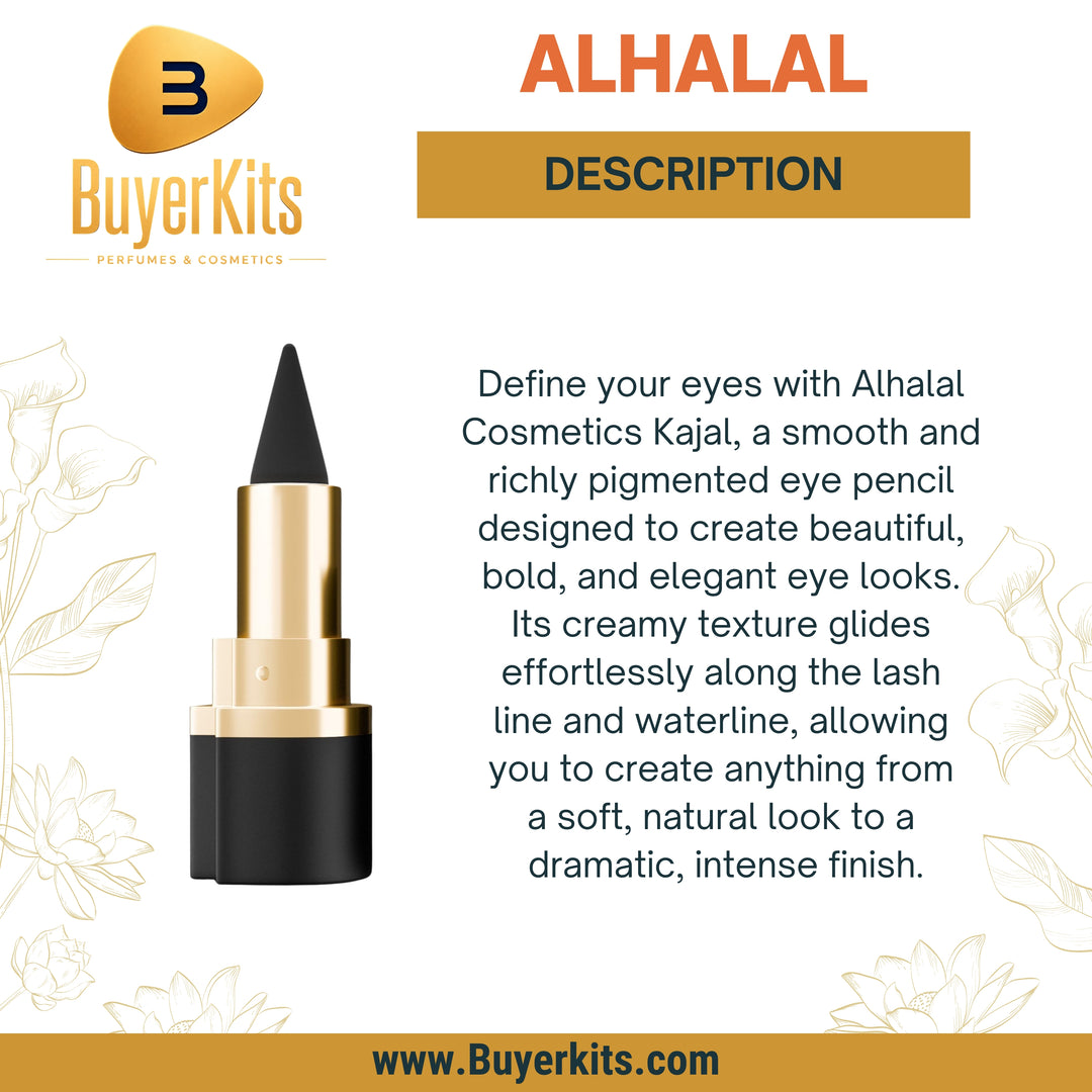ALHALAL COSMETICS SMOOTH KAJAL EYELINER – INTENSE BLACK EYE PENCIL FOR BEAUTIFUL EYE DEFINITION