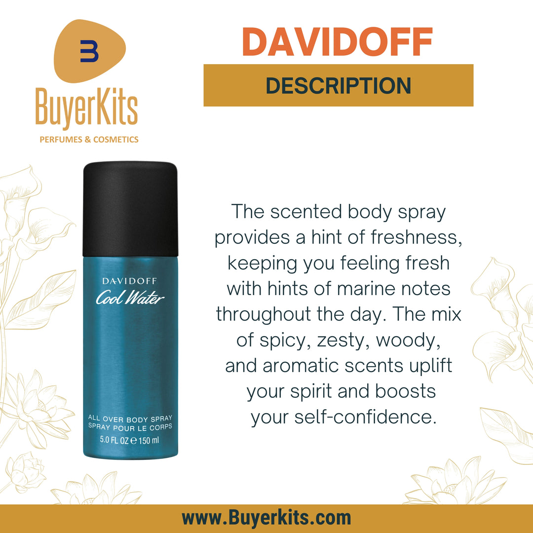 DAVIDOFF COOLWATER ALL OVER BODY SPRAY 150ML