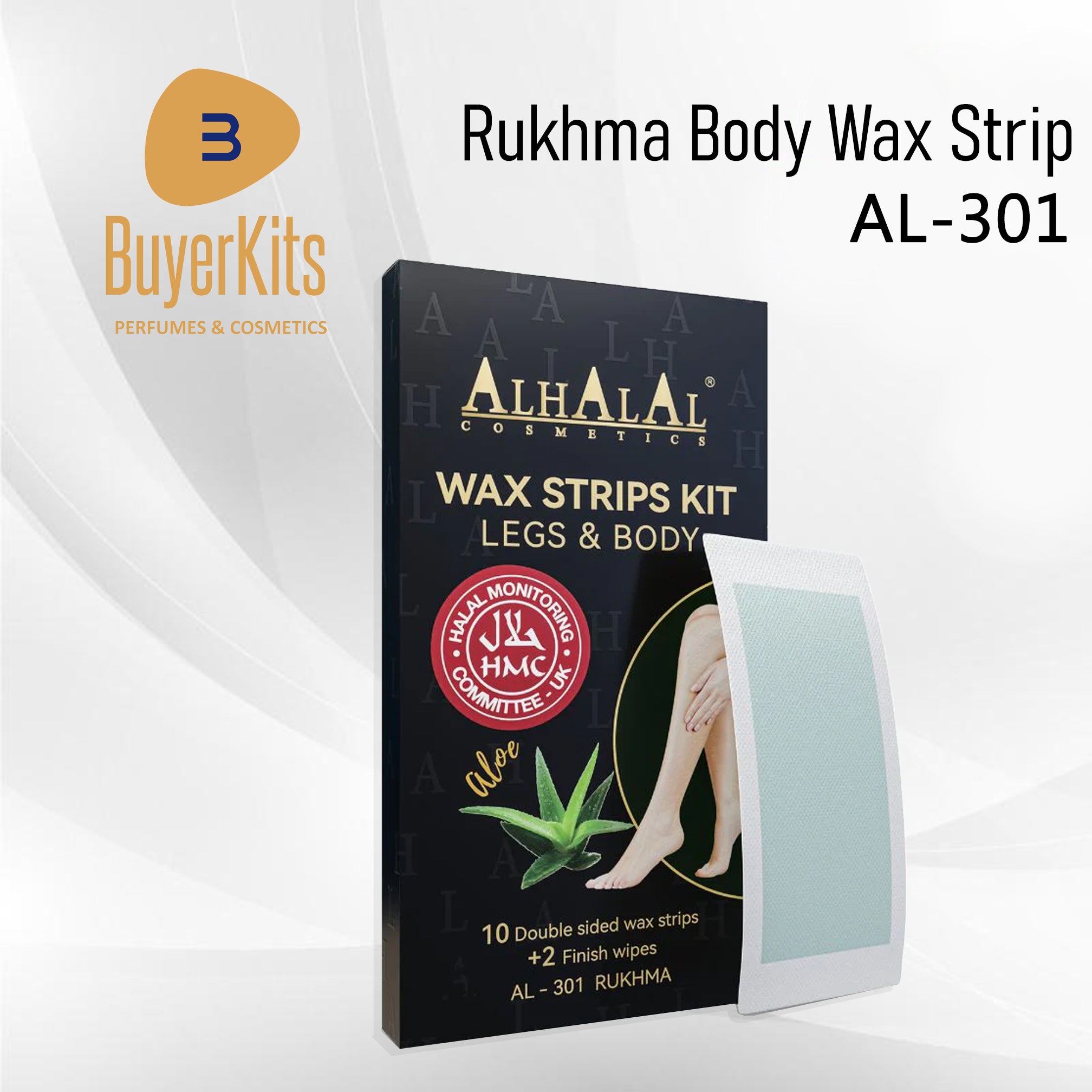 ALHALAL COSMETICS RUKHMA LEGS & BODY WAX STRIPS (AL-301 /ALOE VERA ...