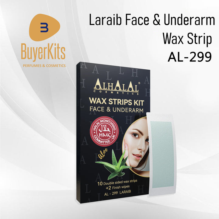 ALHALAL COSMETICS LARAIB FACE & UNDERARM WAX STRIPS (AL-299 /ALOE VERA)