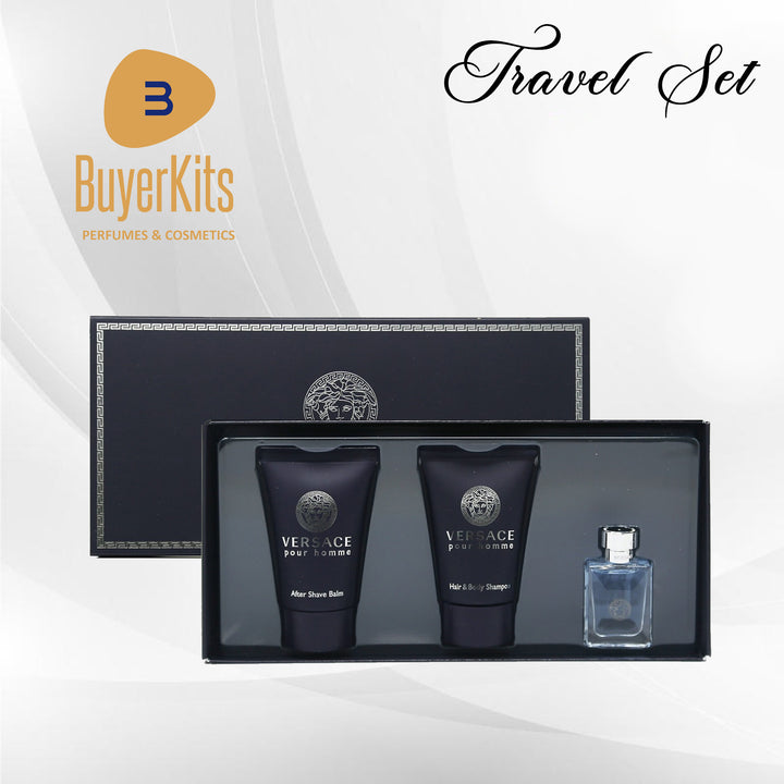 VERSACE POUR HOMME EDT TRAVEL SET 3PCS