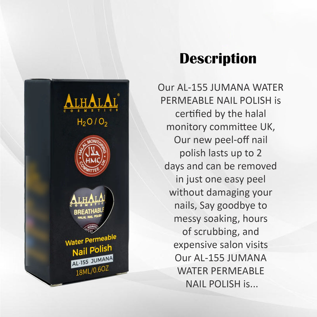ALHALAL COSMETICS JUMANA WATER PERMEABLE NAIL POLISH 18ML AL-155