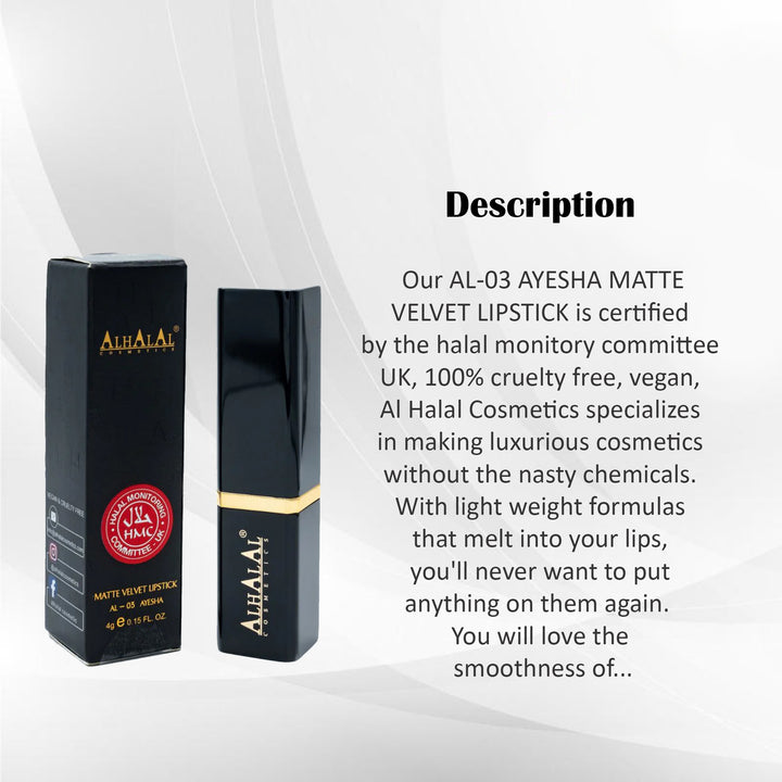 ALHALAL COSMETICS AYESHA MATTE VELVET LIPSTICK 4G AL-03