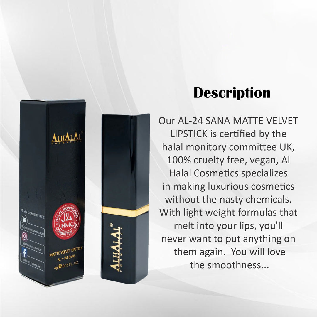 ALHALAL COSMETICS SANA MATTE VELVET LIPSTICK 4G AL-24