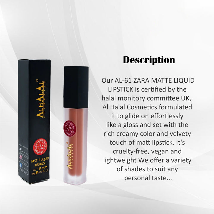 ALHALAL COSMETICS ZARA MATTE LIQUID LIPSTICK 3.6G (AL-61)