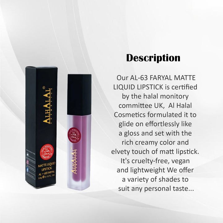 ALHALAL COSMETICS FARYAL MATTE LIQUID LIPSTICK 3.6G (AL-63)