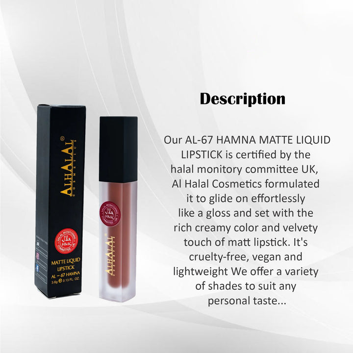 ALHALAL COSMETICS HAMNA MATTE LIQUID LIPSTICK 3.6G AL-67