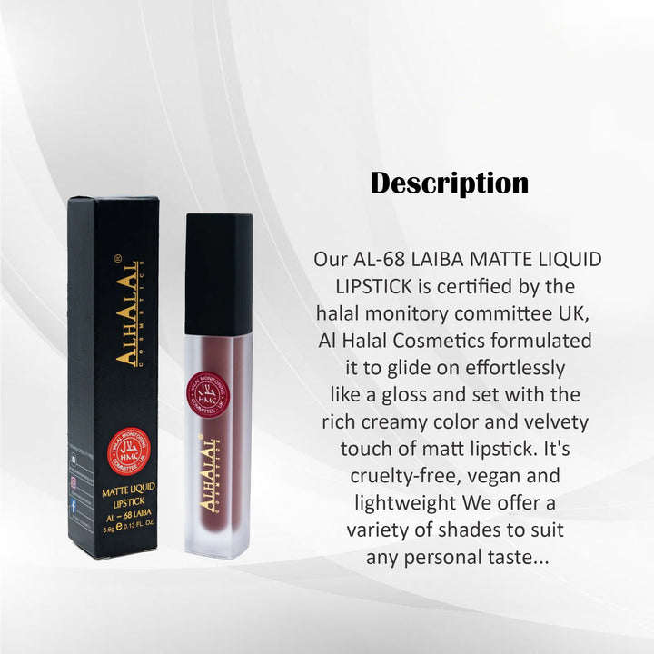 ALHALAL COSMETICS LAIBA MATTE LIQUID LIPSTICK 3.6G (AL-68)