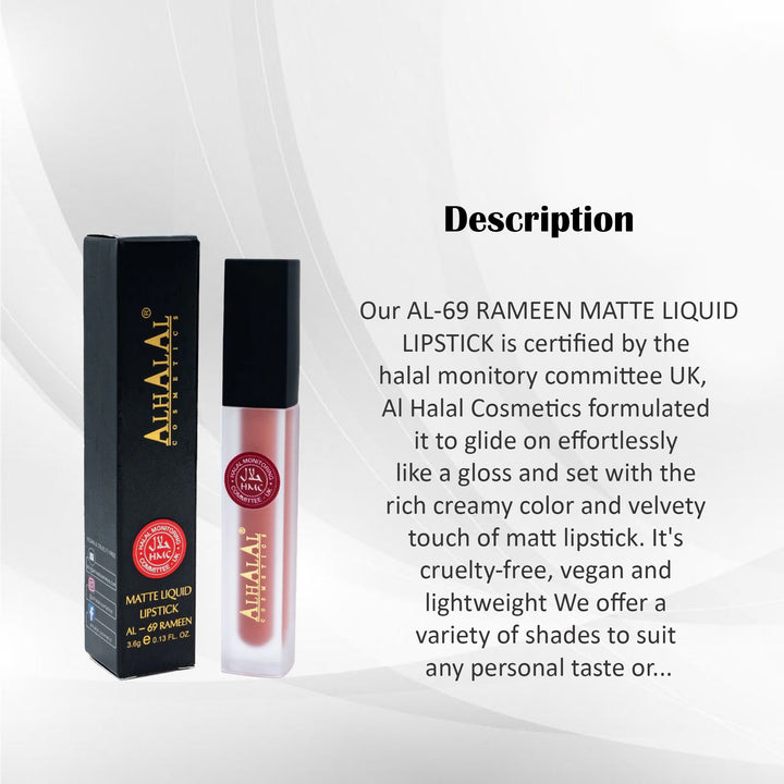 ALHALAL COSMETICS RAMEEN MATTE LIQUID LIPSTICK 3.6G (AL-69)