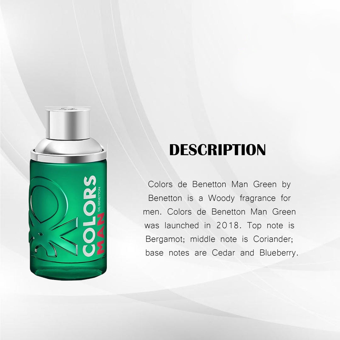 COLOURS DE BENETTON MAN GREEN EDT 100ML TESTER PACK