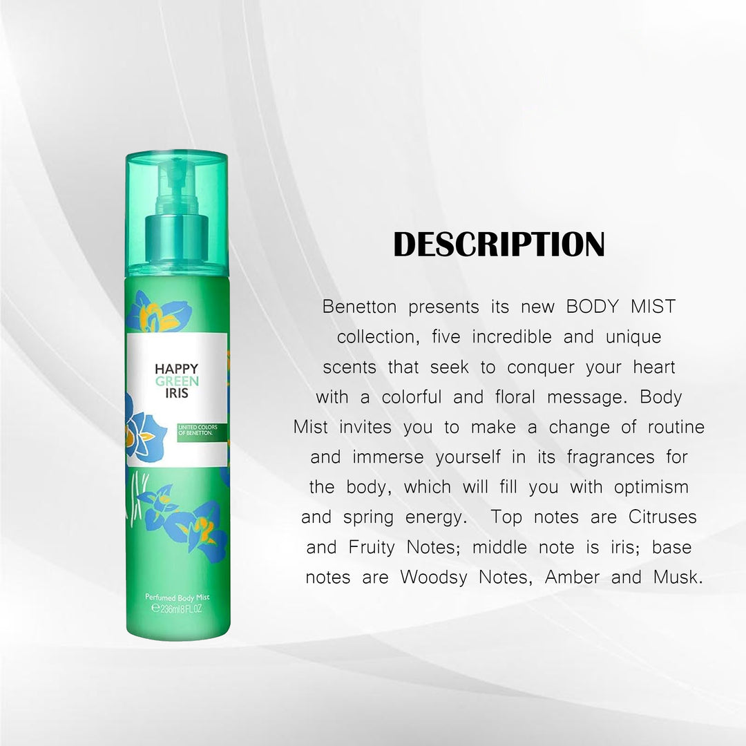 BENETTON HAPPY GREEN IRIS BODY MIST 236ML