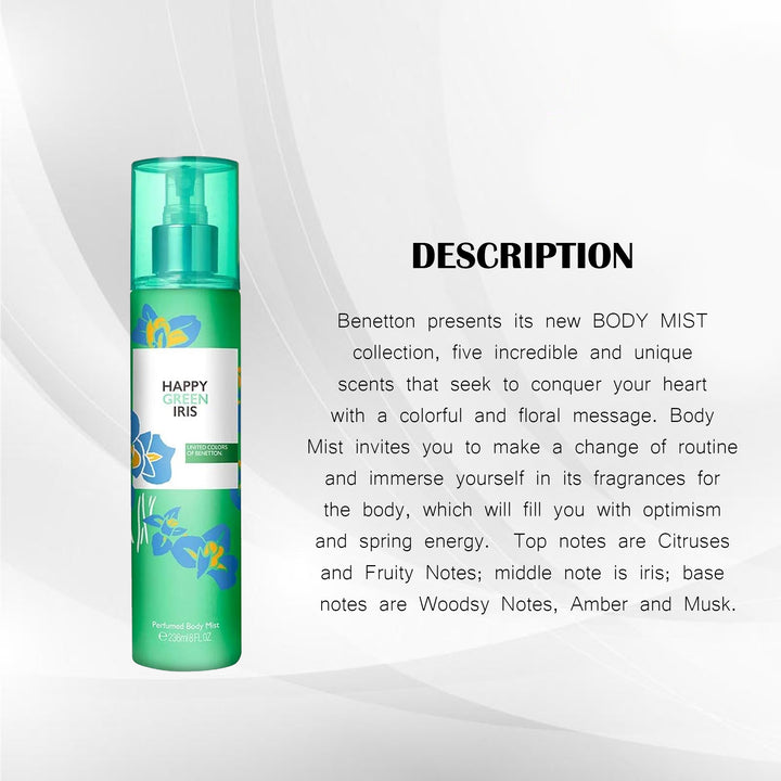 BENETTON HAPPY GREEN IRIS BODY MIST 236ML