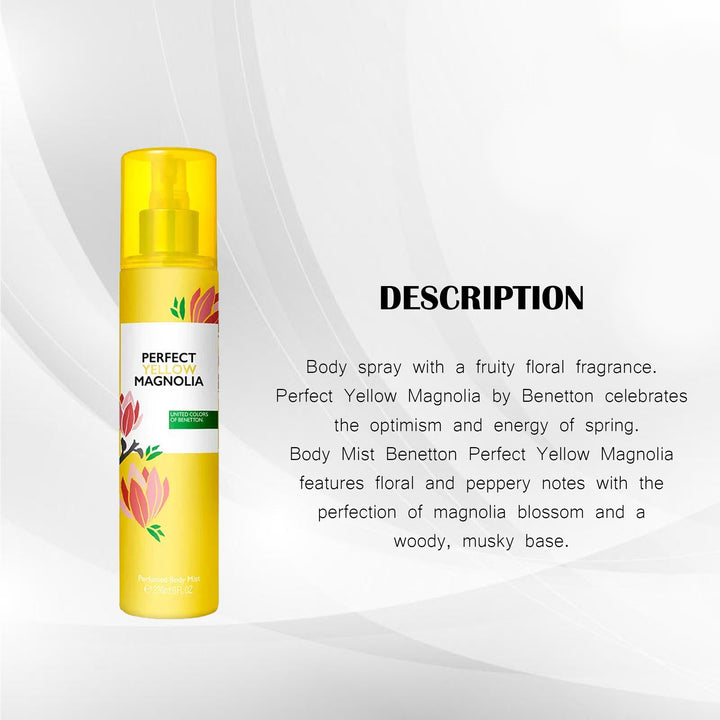 BENETTON PERFECT YELLOW MAGNOLIA BODY MIST 236ML