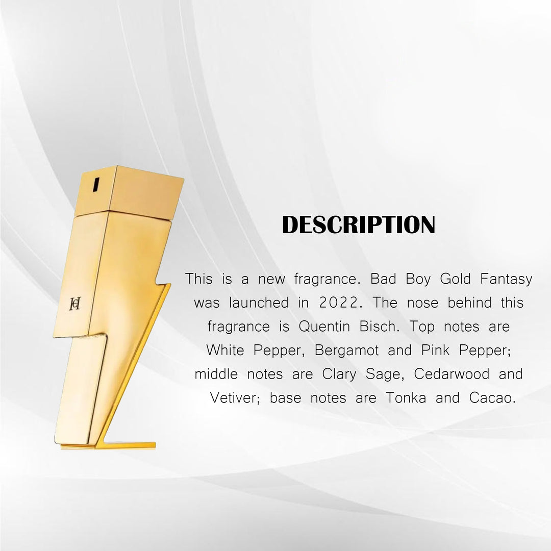 CAROLINA HERRERA BAD BOY GOLD FANTASY EDT 100ML