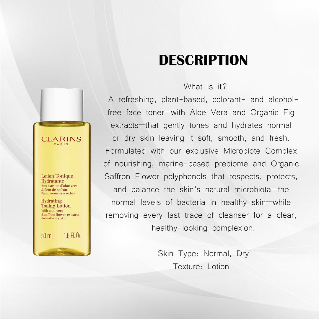 CLARINS HYDRATING TONING LOTION WITH ALOE VERA 50ML