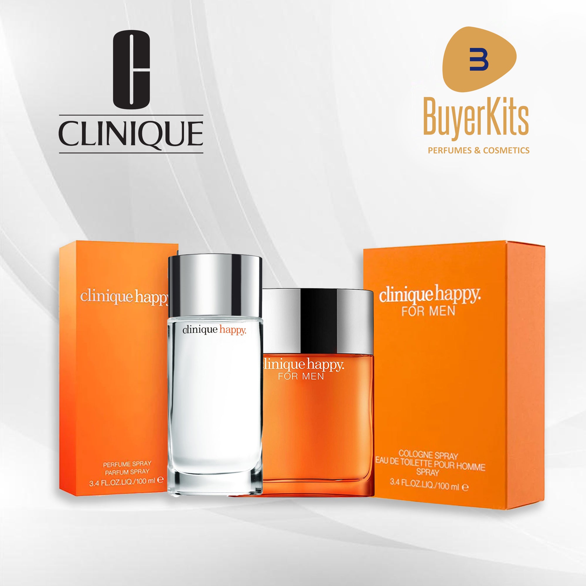 CLINIQUE HAPPY MEN & WOMEN RETAIL PACKAGING 100ML COMBO SET