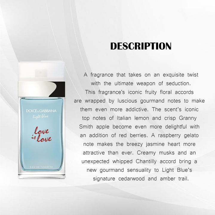 DOLCE & GABBANA LIGHT BLUE LOVE IS LOVE EDT 100ML TESTER