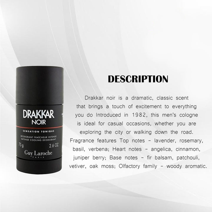 GUY LAROCHE DRAKKAR NOIR INTENSE COOLING DEODORANT STICK 75G