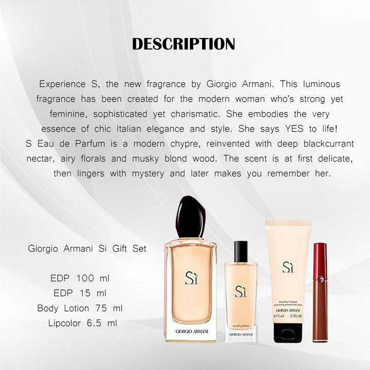 GIORGIO ARMANI SI EDP PERFUME SET 4PCS