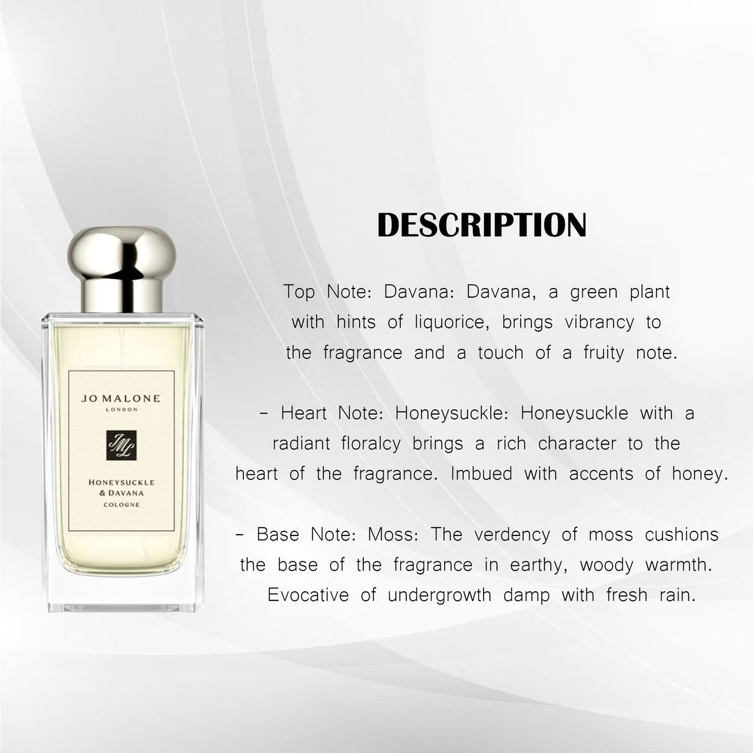 JO MALONE HONEYSUCKLE AND DAVANA COLOGNE 100ML UNBOX