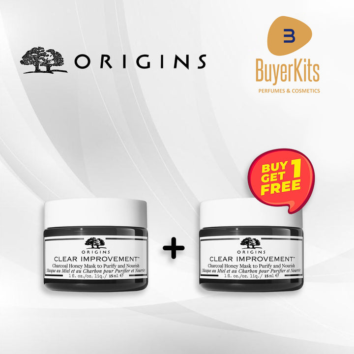 ORIGINS CLEAR IMPROVEMENT CHARCOAL HONEY MASK 15ML-BUY 1GET 1 FREE